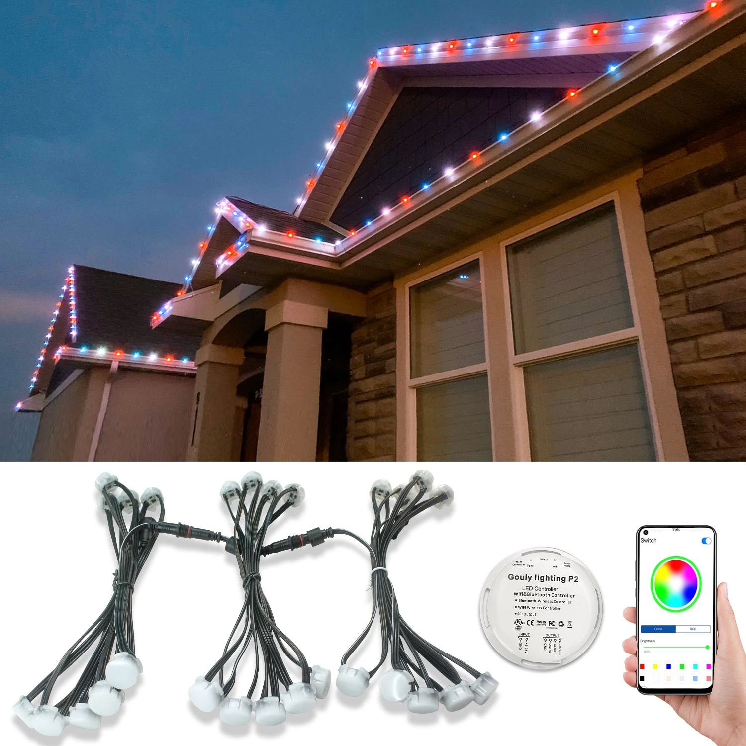 Outdoor IP68 Waterproof Holiday Lighting RGBW LED holiday string lights